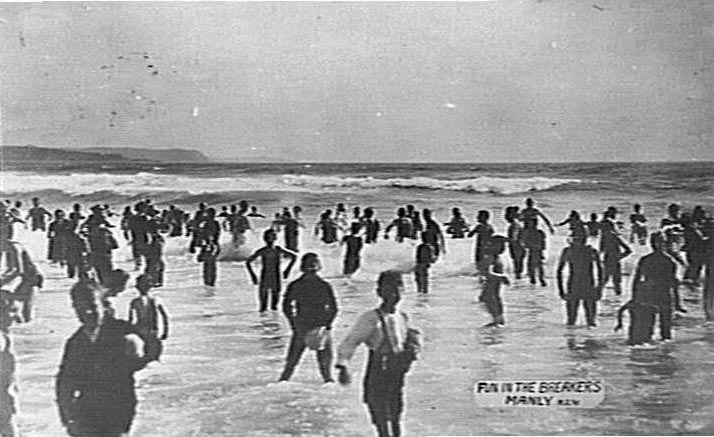 People in the surf at Manly Beach