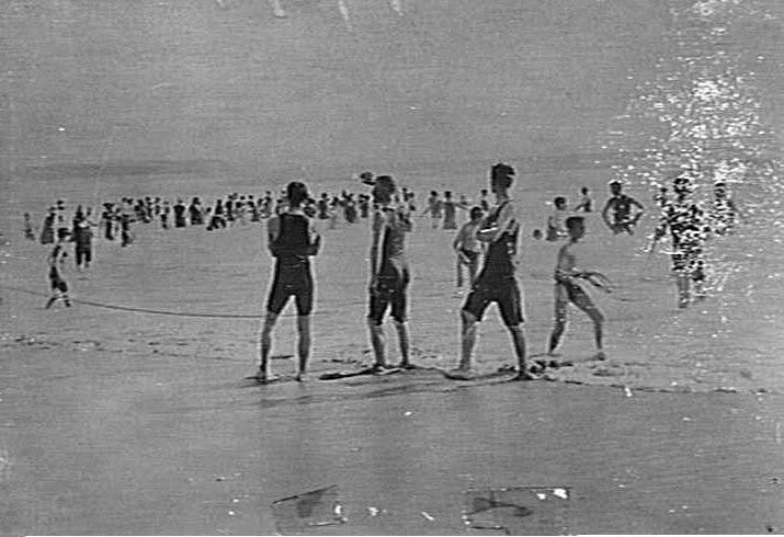 Bathers in the water at Manly Beach
