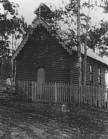 Methodist Church, Church Point, shows gravestone