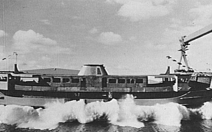 Ferry "Lady Wakehurst" being launched