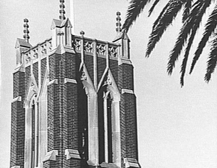 St Matthew's Church tower, Manly, 1973