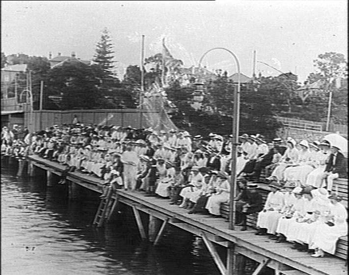 Crowd at Manly Baths