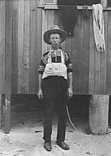 Percy Jones? wearing an early rescue belt