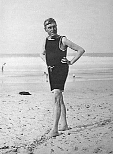 Portrait of an unidentified man on Freshwater Beach