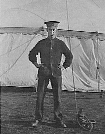 Portrait of a young soldier at camp, possibly Keirle Park