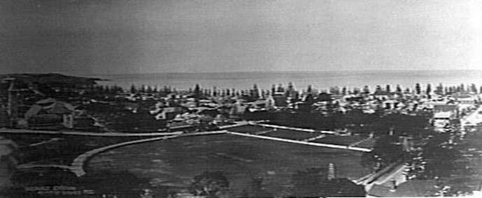 Manly Oval and Manly Beach from Dalley's Castle