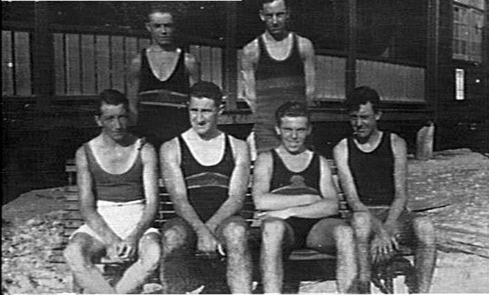 Unidentified men and boys at Manly Beach