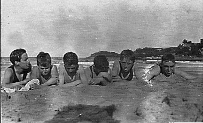 Unidentified boys on Manly Beach