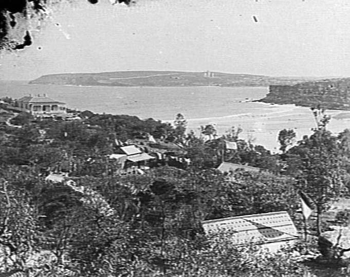Freshwater Beach and houses on headland