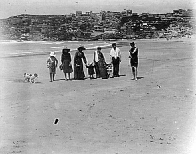 Group portrait of people at Freshwater Beach