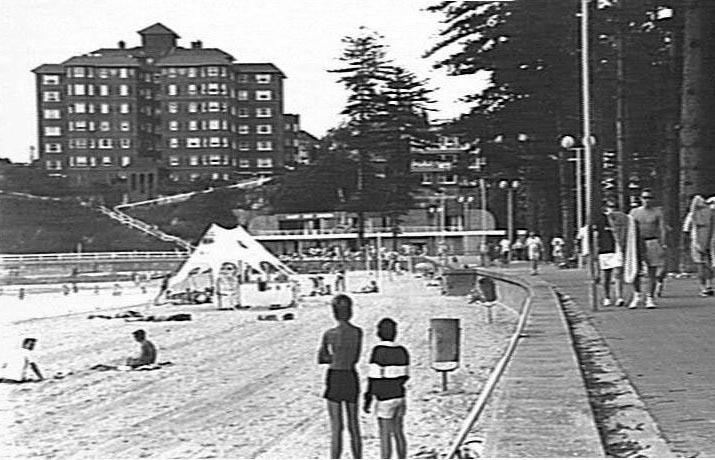 Manly Beach, The Promenade, surf pavilion,and "Borambil"