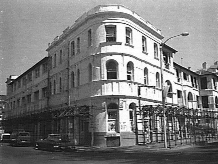 South-East corner of Hotel Pacific prior to demolition, 1976