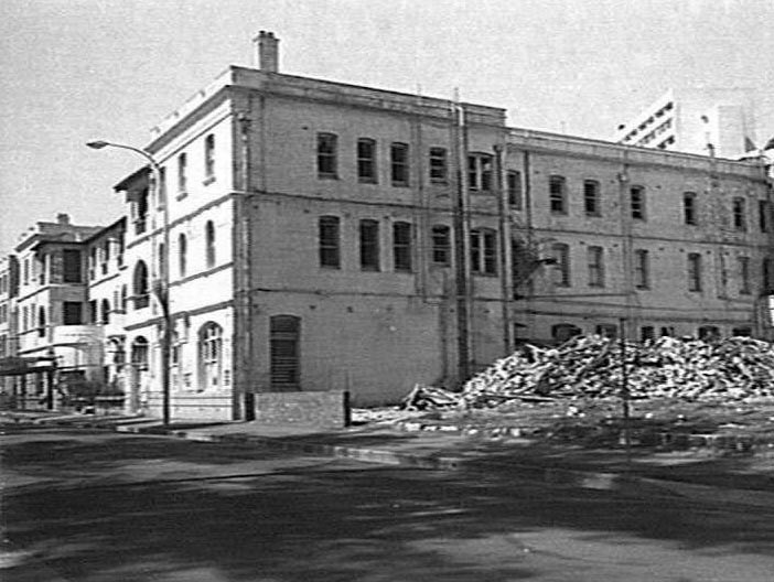 North-East corner of Hotel Pacific prior to demolition, 1976