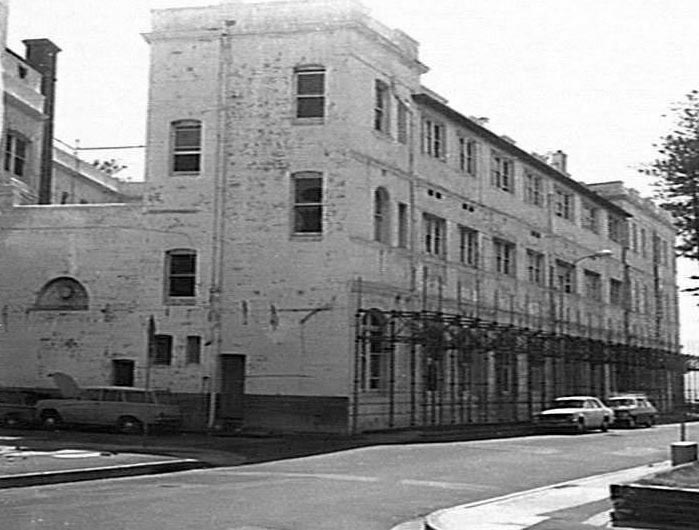 South-East corner of Hotel Pacific prior to demolition, 1976