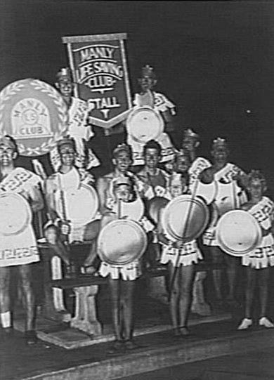Members of Manly Life Saving Club dressed as Romans, 1950