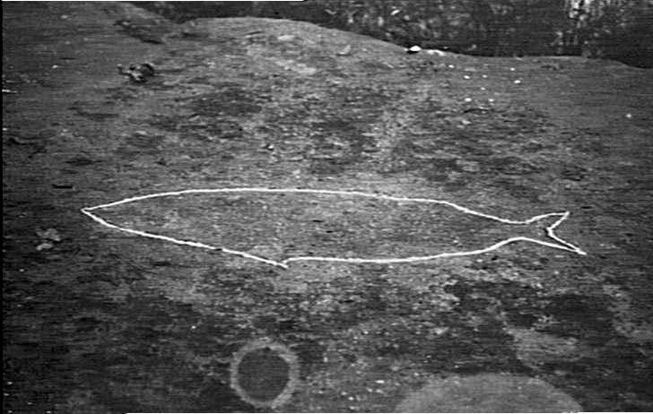 Aboriginal carving at Collins Flat, 1933