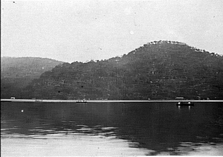 Section of Cowan Creek and bushy hill behind, c 1920