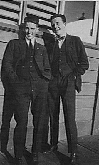 Two members of Manly Surf Club, c 1920