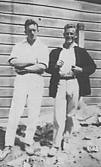 Two members of Manly Surf Club, c 1920