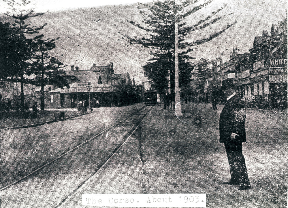 Corso near the corner of Belgrave Street looking northeast