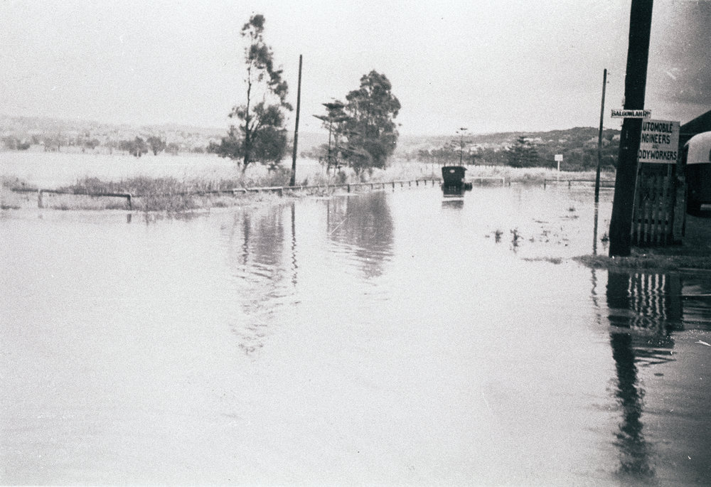 Balgowlah Road and Pittwater Road near Manly Bus Depot, in flood