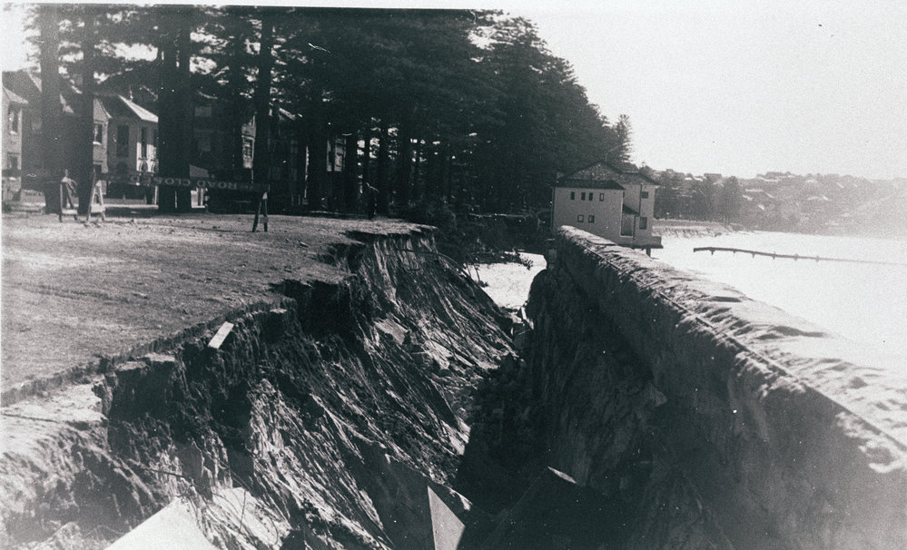 North Steyne sea wall damaged by a storm