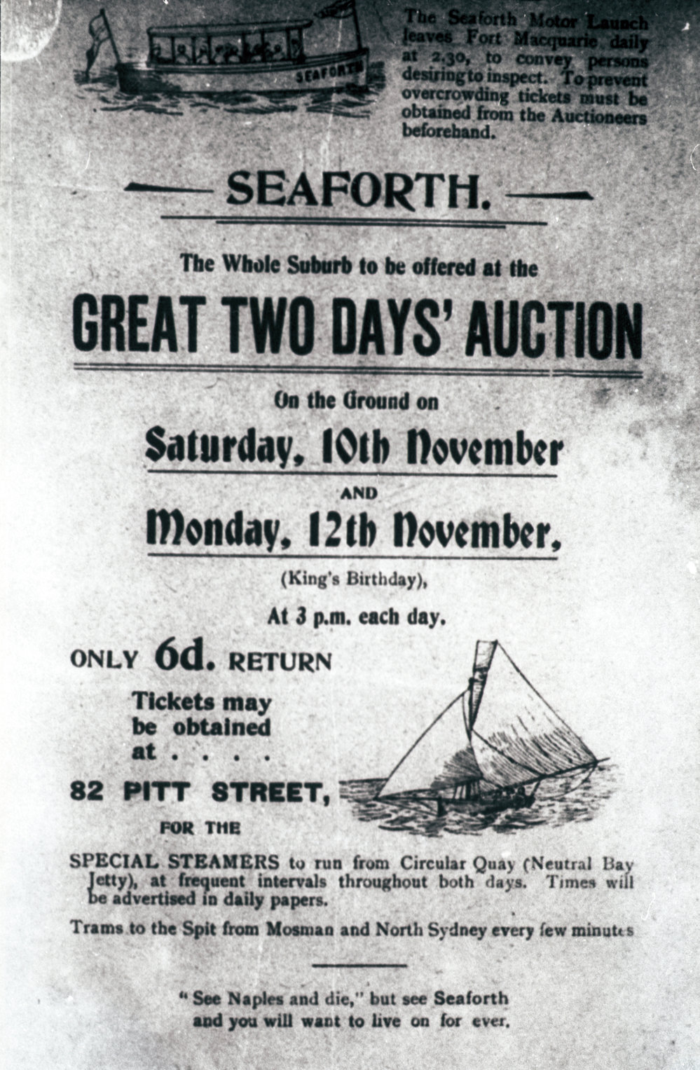 Advertisement for the Seaforth Estate
