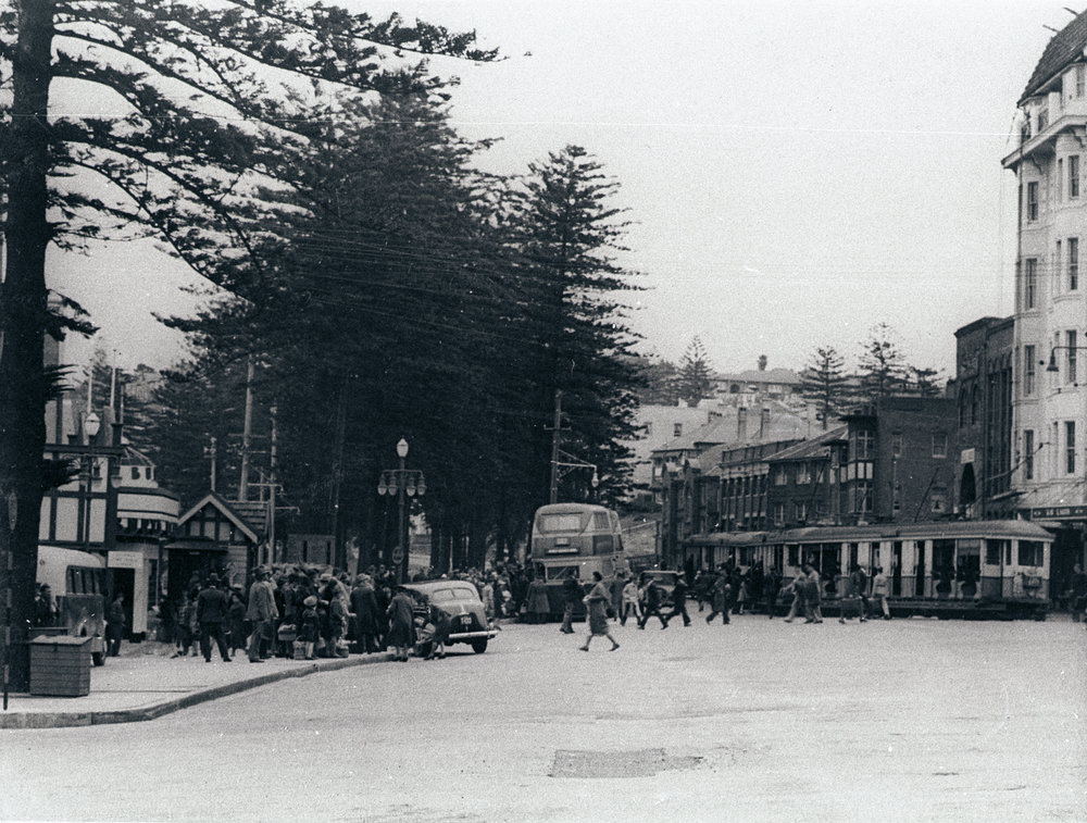 Tram Terminus and Bus Stop in West Esplanade opposite Manly Wharf