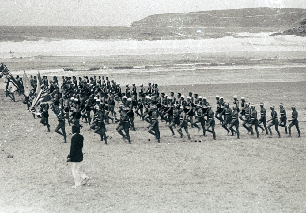Surf Carnival on Freshwater Beach, Mens march past