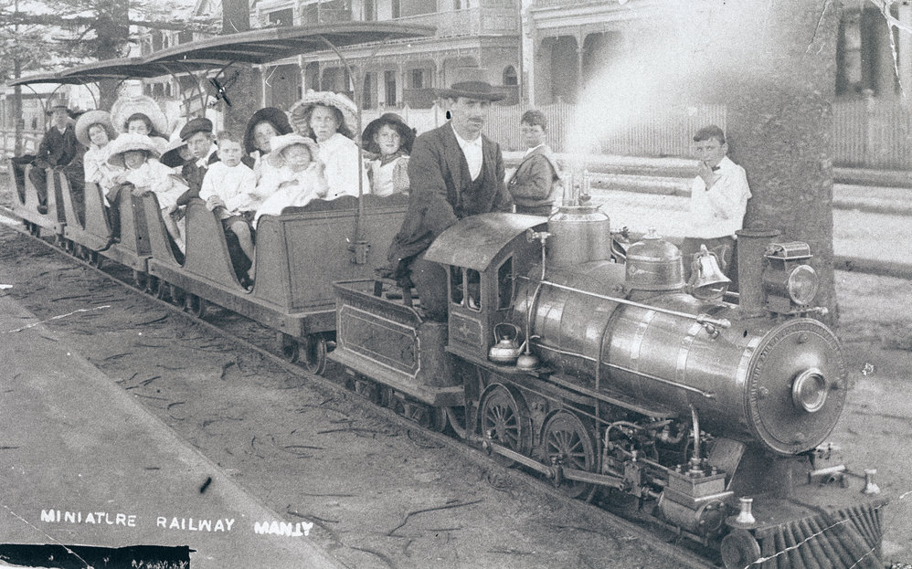 The miniature railway on the beachfront at Manly