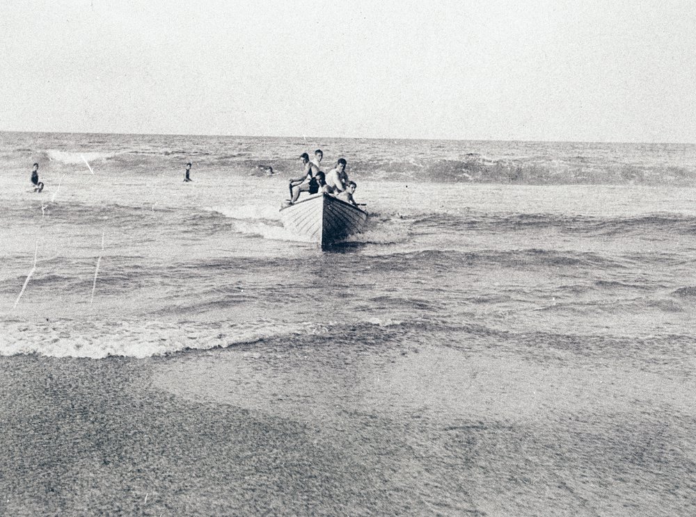 Surf boat in action at Manly Beach