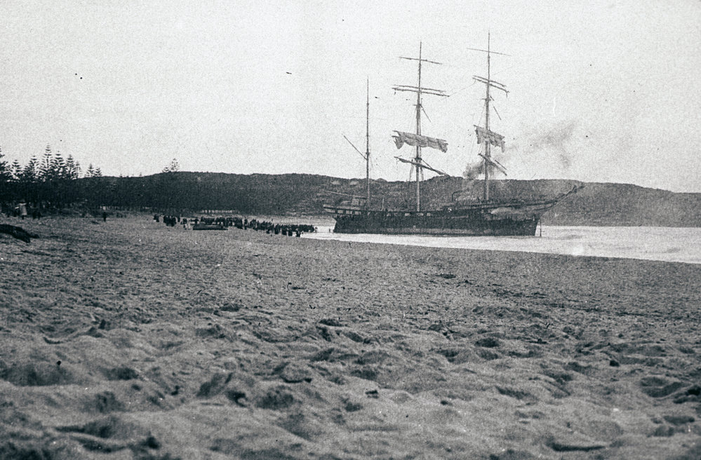 The French barque "Vincennes" aground on Manly Beach