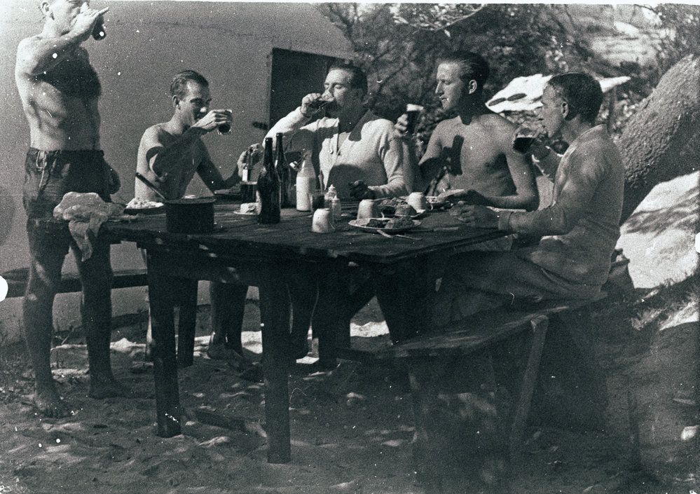 Campers at Freshwater, Clive Bell far left