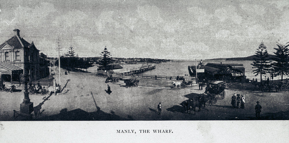 Manly Wharf and East Esplanade, Postcard