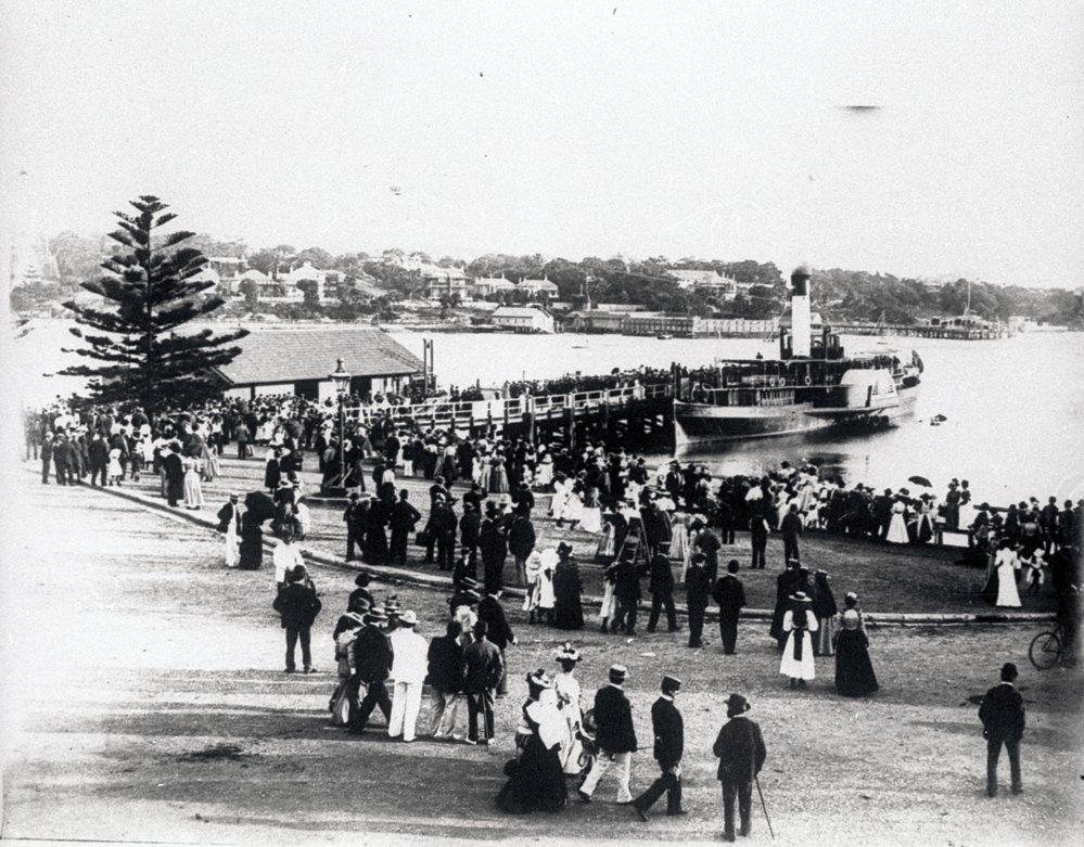 Paddle-Steamer at Manly Wharf