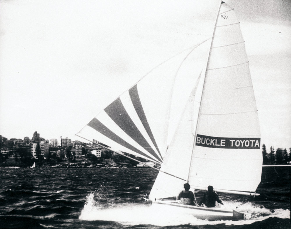 Manly 16ft Skiff "Buckle Toyota" on North Harbour