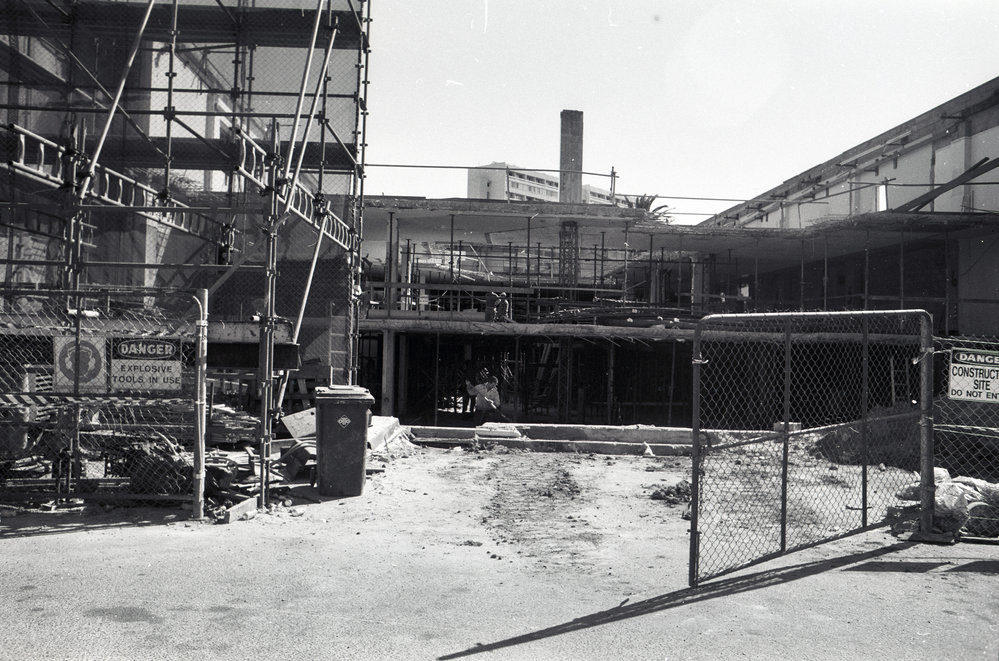 Rear view of the Corso Mall being demolished, Manly 1991