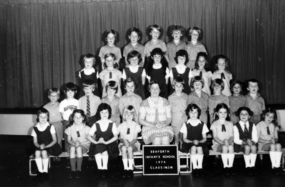 Seaforth Infants School pupils, Classes 1M, 2M, 1974