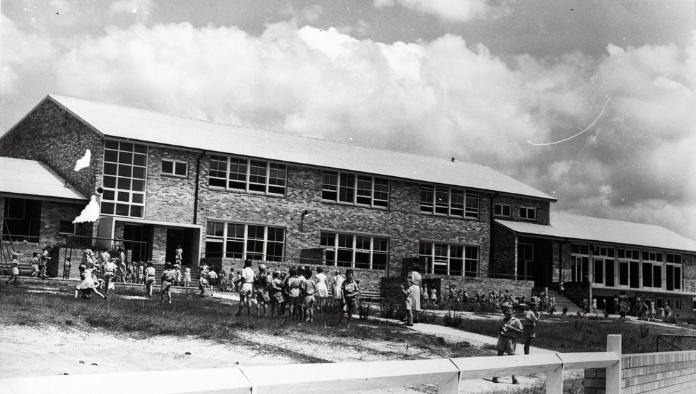 Seaforth Public School pupils outside Infants building, 1957