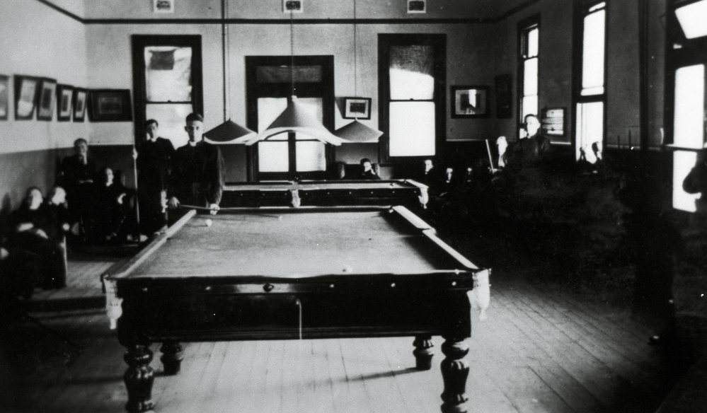 Students playing snooker at St Patrick's College, Manly