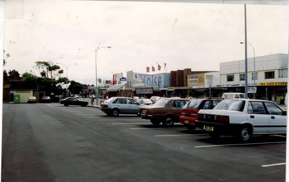 Shops and car park, Pittwater Road, Narrabeen
