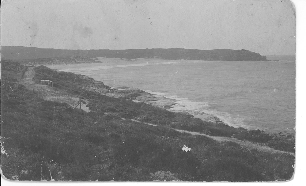 South Curl Curl beach and headland c1908