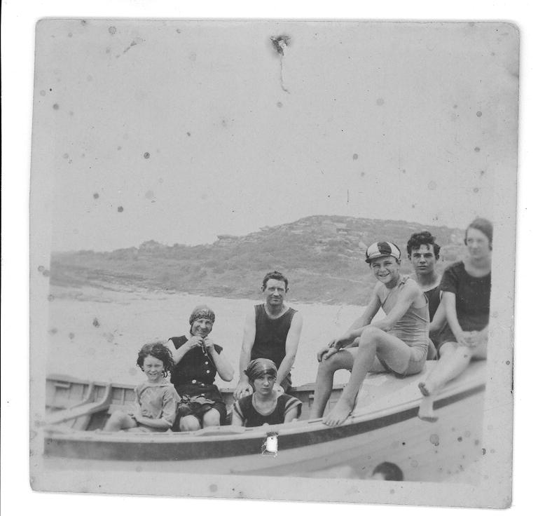 Boat with family members at South Curl Curl Beach