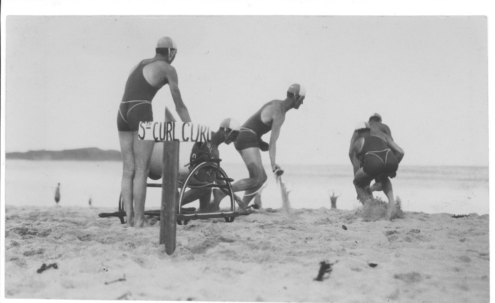 Members of the South Curl Curl Surf Life Saving Club with reel