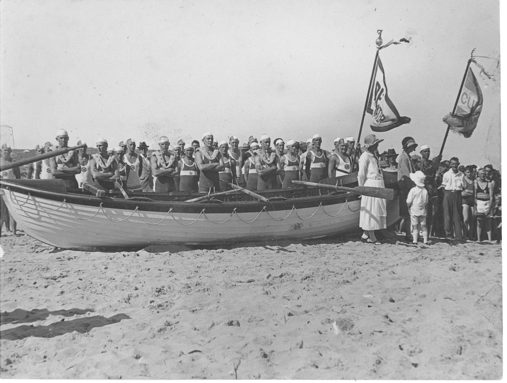 Christening the Surfboat "Koompartoo" for South Curl Curl Surf Club