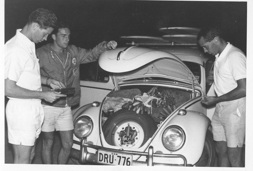 Packing the Volkswagen, South Curl Curl Surf Life Saving Club Members, c 1960s