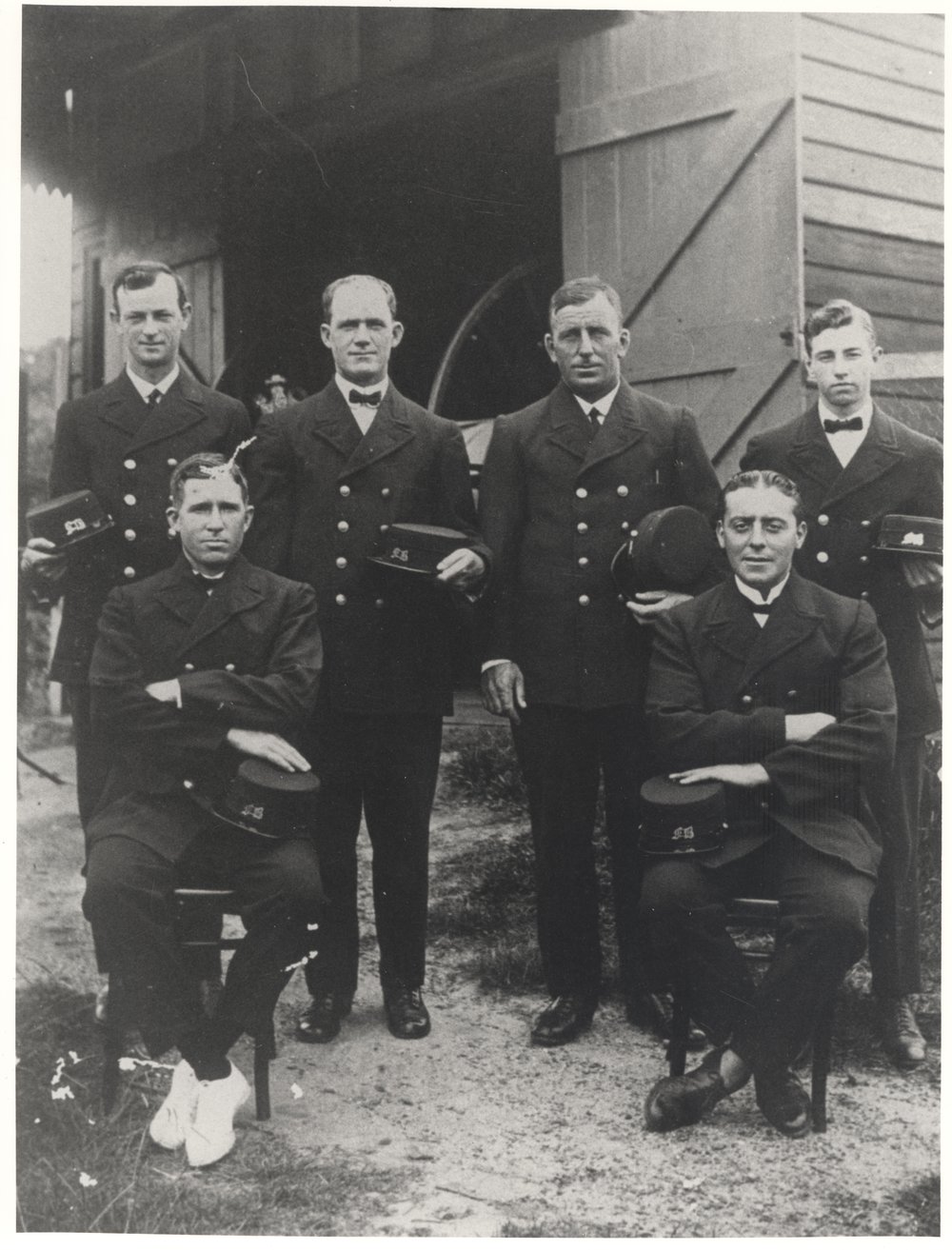 Members of Freshwater Fire Brigade outside the Charles Street Station, Harbord