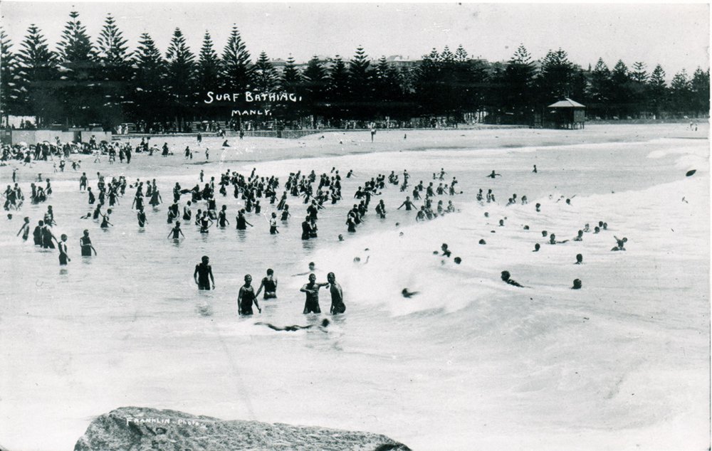 Surf bathing at Manly Beach, c 1907
