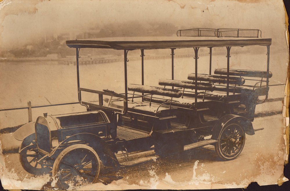 A bus used by the first bus service, Manly? c 1906