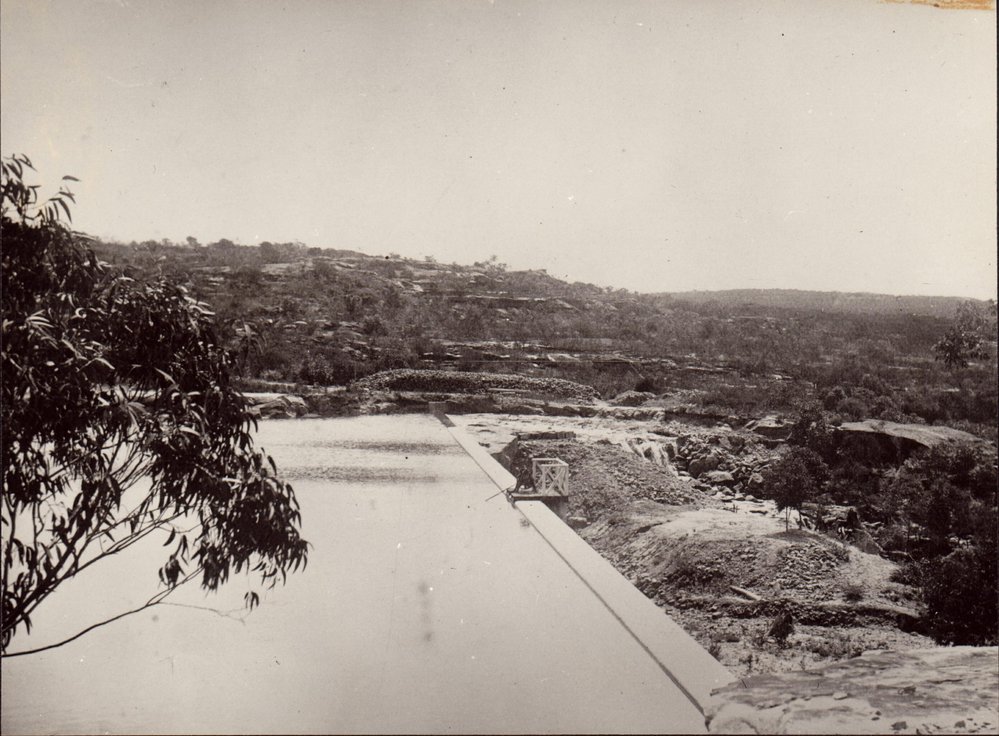 Construction of Manly Dam c 1891